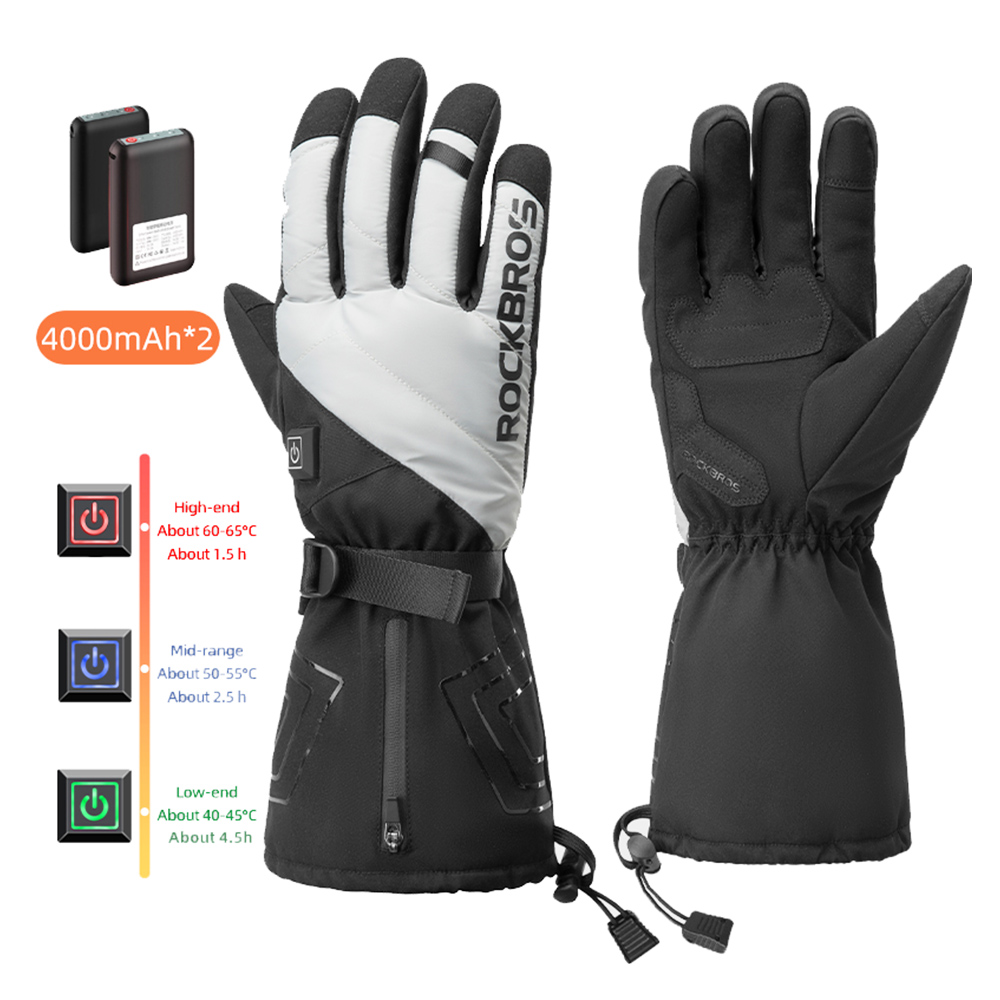 ROCKBROS S304 Heating Gloves for Cycling, Touchscreen Motorcycle Bicycle Gloves Breathable Waterproof - L ROCKBROS S304 Heating Gloves For Cycling, Touchscreen Motorcycle Bicycle Gloves Breathable Waterproof - L -rockbros-shop ROCKBROS S304 Heating Floves for Cycling L 518532 1