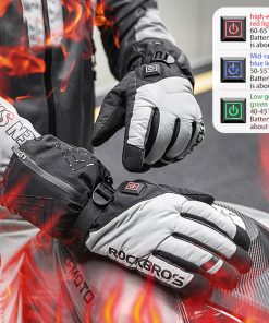 ROCKBROS S304 Heating Gloves For Cycling, Touchscreen Motorcycle Bicycle Gloves Breathable Waterproof - M -rockbros-shop ROCKBROS S304 Heating Floves for Cycling M 518531 2