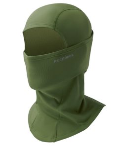 ROCKBROS Snowboard Face Mask Windproof Warm Outdoor Thermal Fleece Ski Mask Breathable Unisex For Camping, Skiing - Army Green