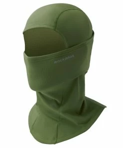 ROCKBROS Snowboard Face Mask Windproof Warm Outdoor Thermal Fleece Ski Mask Breathable Unisex For Camping, Skiing - Army Green