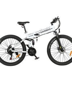 SAMEBIKE LO26-II Foldable Mountain Electric Bike 750W Motor 48V 10Ah Battery 60-80 Km Range 35km/h Max Speed - White