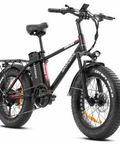 SAMEBIKE XWC05 Electric Mountain Bike 20*4.0 Inch Fat Tire 750W Brushless Geared Motor 35Km/h Max Speed 48V 13Ah Battery 80KM Range Shimano 7-Speed Double Disc Brake - Red -rockbros-shop SAMEBIKE XWC05 Electric Mountain Bike 20 Tire Red 514572 2