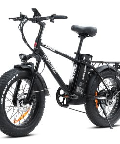 SAMEBIKE XWC05 Electric Mountain Bike 20*4.0 Inch Fat Tire 750W Brushless Geared Motor 35Km/h Max Speed 48V 13Ah Battery 80KM Range Shimano 7-Speed Double Disc Brake - Silver -rockbros-shop SAMEBIKE XWC05 Electric Mountain Bike 20 Tire Silver 514573 2