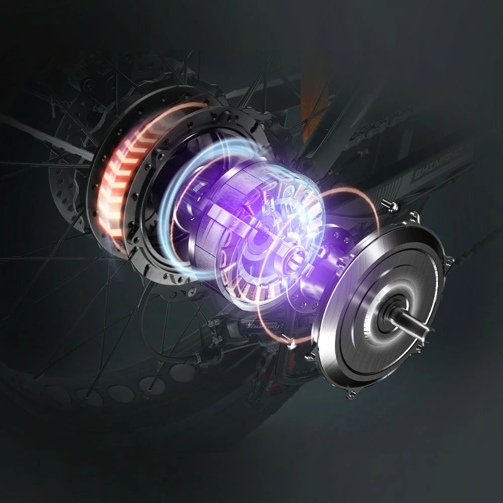 SAMEBIKE XWC05 Electric Mountain Bike 20*4.0 Inch Fat Tire 750W Brushless Geared Motor 35Km/h Max Speed 48V 13Ah Battery 80KM Range Shimano 7-Speed Double Disc Brake - Silver 6 SAMEBIKE XWC05 Electric Mountain Bike 20*4.0 Inch Fat Tire 750W Brushless Geared Motor 35Km/h Max Speed 48V 13Ah Battery 80KM Range Shimano 7-Speed Double Disc Brake - Silver - Image 4