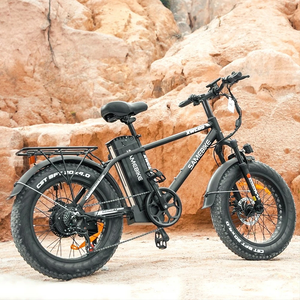 SAMEBIKE XWC05 Electric Mountain Bike 20*4.0 Inch Fat Tire 750W Brushless Geared Motor 35Km/h Max Speed 48V 13Ah Battery 80KM Range Shimano 7-Speed Double Disc Brake - Silver 8 SAMEBIKE XWC05 Electric Mountain Bike 20*4.0 Inch Fat Tire 750W Brushless Geared Motor 35Km/h Max Speed 48V 13Ah Battery 80KM Range Shimano 7-Speed Double Disc Brake - Silver - Image 6