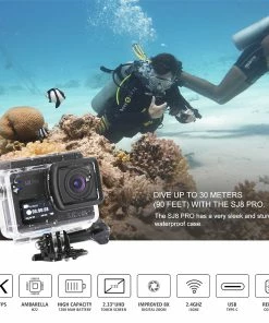 SJCAM SJ8Pro Sports & Action Camera 4K/60FPS Waterproof, WiFi Remote Control Sports DV FPV Camera - Black -rockbros-shop SJCAM SJ8Pro Sports Action Camera 4K 60FPS Waterproof Black 501148 4