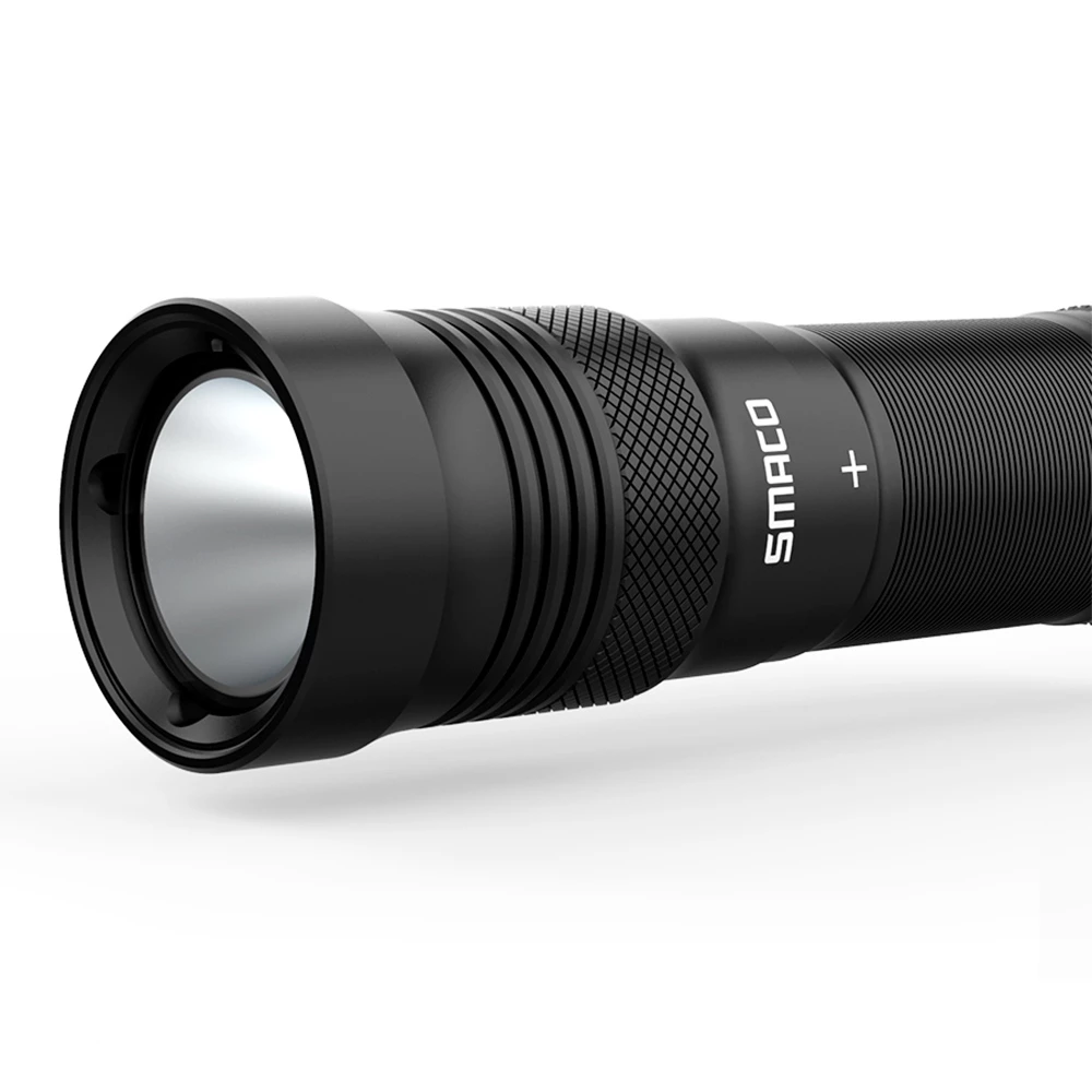 SMACO LED Flashlight IPX8 Waterproof For Diving Outdoor Activities - Black 5 SMACO LED Flashlight IPX8 Waterproof For Diving Outdoor Activities - Black - Image 3