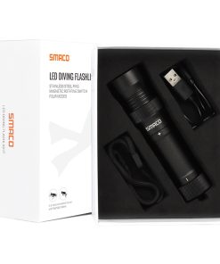 SMACO LED Flashlight IPX8 Waterproof For Diving Outdoor Activities - Black -rockbros-shop SMACO LED Flashlight IPX8 Waterproof for Diving Black 500456 3