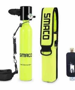 SMACO S300-A7 0.5L Mini Scuba Diving Tank 5-7 Minutes Using Time With Refill Adapter - Green