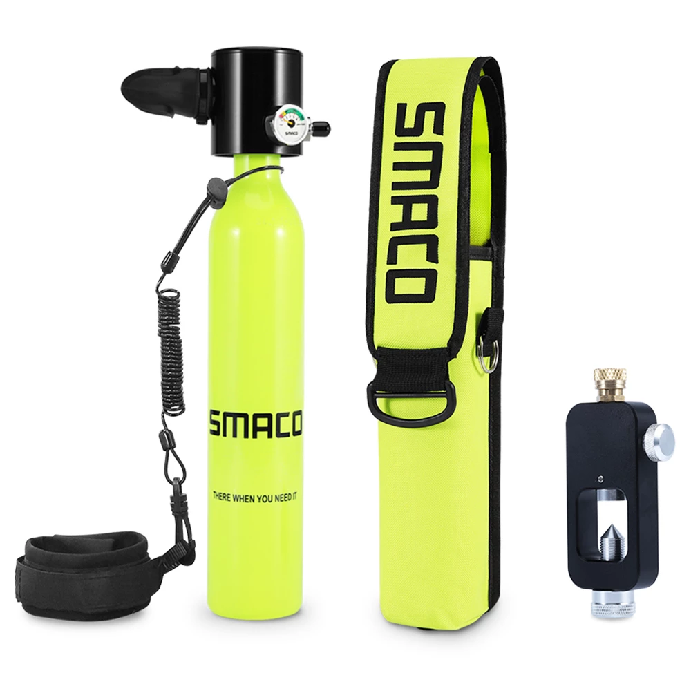 SMACO S300-A7 0.5L Mini Scuba Diving Tank 5-7 Minutes Using Time With Refill Adapter - Green 3 SMACO S300-A7 0.5L Mini Scuba Diving Tank 5-7 Minutes Using Time With Refill Adapter - Green