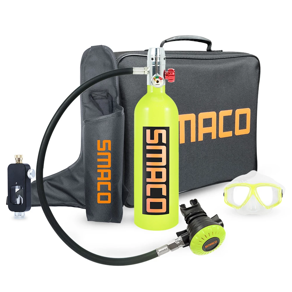 SMACO S400 1L Mini Scuba Diving Tank With DOT Certified 15-20 Minutes Using Time 1L Portable Bag - Green 3 SMACO S400 1L Mini Scuba Diving Tank With DOT Certified 15-20 Minutes Using Time 1L Portable Bag - Green