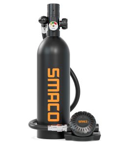 SMACO S400 Plus 1L Mini Scuba Diving Tank For 15-20 Minutes Using Time Lightweight And Portable Diving Set - Black