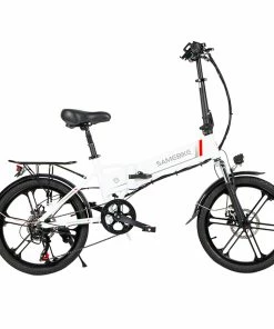Samebike 20LVXD30-II Folding Electric Moped Bike 20'' Tire 48V 350W Motor 10Ah Battery 30km/h Max Speed - White
