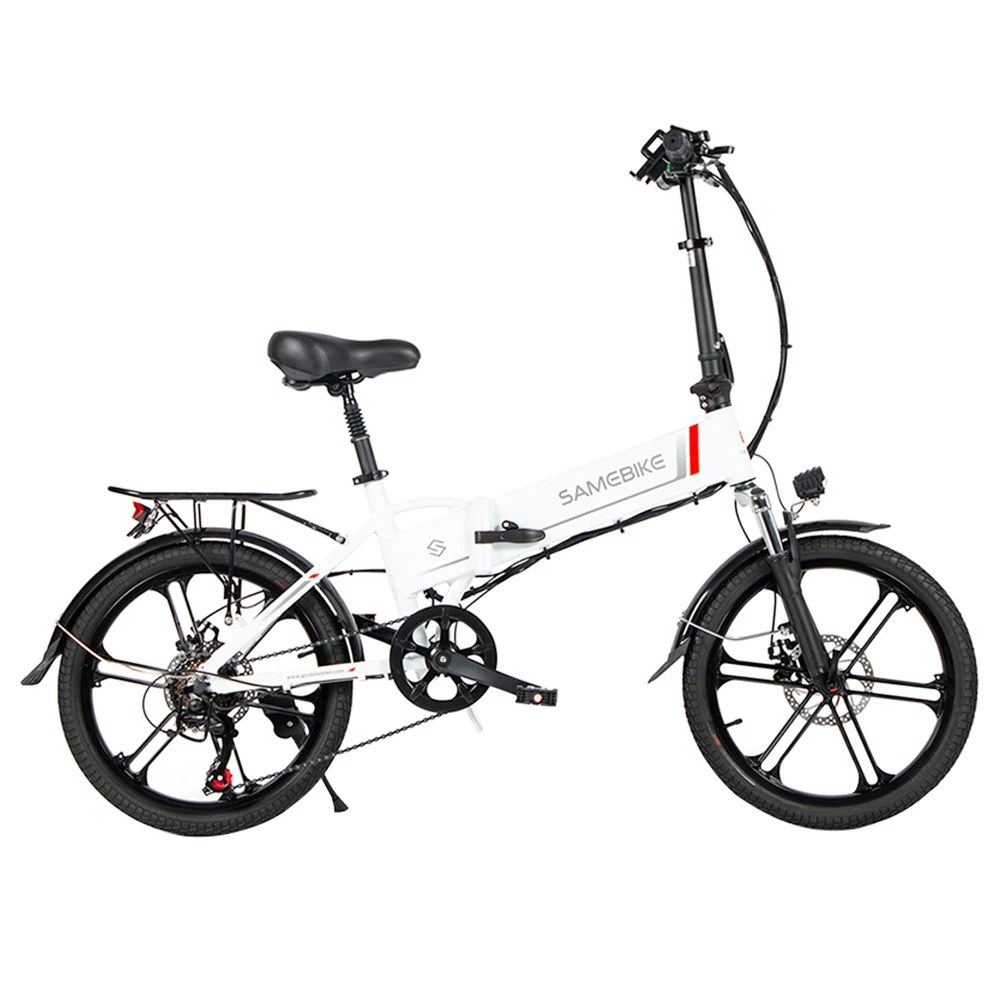Samebike 20LVXD30-II Folding Electric Moped Bike 20'' Tire 48V 350W Motor 10Ah Battery 30km/h Max Speed - White 3 Samebike 20LVXD30-II Folding Electric Moped Bike 20'' Tire 48V 350W Motor 10Ah Battery 30km/h Max Speed - White