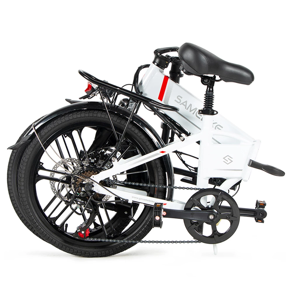 Samebike 20LVXD30-II Folding Electric Moped Bike 20'' Tire 48V 350W Motor 10Ah Battery 30km/h Max Speed - White 7 Samebike 20LVXD30-II Folding Electric Moped Bike 20'' Tire 48V 350W Motor 10Ah Battery 30km/h Max Speed - White - Image 5