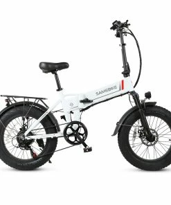 SAMEBIKE LOTDM200-FT Folding Electric Moped Bike 350W Motor 10Ah Battery Max 30km/h 20 Inch Tire - White