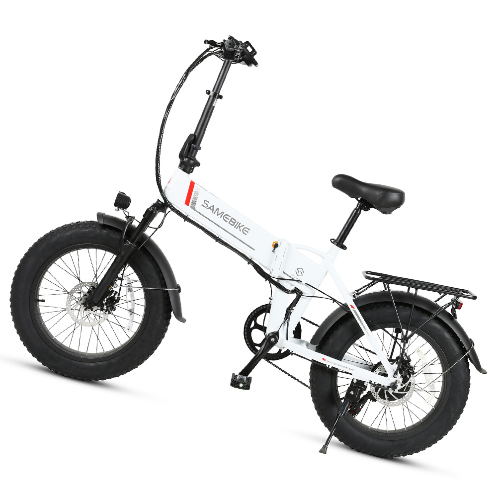 SAMEBIKE LOTDM200-FT Folding Electric Moped Bike 350W Motor 10Ah Battery Max 30km/h 20 Inch Tire - White SAMEBIKE LOTDM200-FT Folding Electric Moped Bike 350W Motor 10Ah Battery Max 30km/h 20 Inch Tire - White -rockbros-shop Samebike LOTDM200 FT Smart Folding Electric Moped Bike White 494611 4