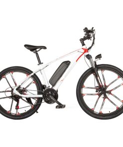 SAMEBIKE MY-SM26 8Ah 350W 48V 26inch Electric Bike 30km/h Top Speed 80km Mileage Range Max Load 150kg - White -rockbros-shop Samebike MY SM26 Moped Electric Bike 350W Motor White 507595 3