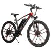 SAMEBIKE MY-SM26 Electric Bike 26 Inch Tires 350W Motor Max Speed 30km/h Up To 80km Range Max Load 150kg Dual Disk Brakes LCD Display Magnesium Alloy Rim - Black -rockbros-shop Samebike MY SM26 Smart Folding Electric Bike Black 891181 1 1