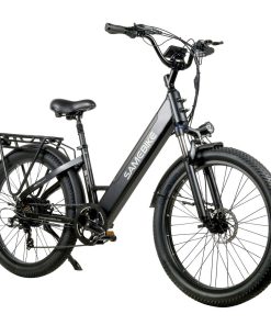 Samebike RS-A01 Electric Bike 750W Motor 70N.m 25-35km/h Max Speed 48V 14Ah Battery 26*3'' Tires With Rear Rack - Black