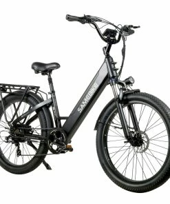 Samebike RS-A01 Electric Bike 750W Motor 70N.m 25-35km/h Max Speed 48V 14Ah Battery 26*3'' Tires With Rear Rack - Black