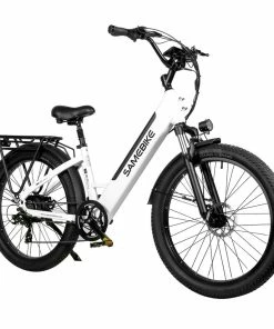 Samebike RS-A01 Electric Bike 750W Motor 70N.m 25-35km/h Max Speed 48V 14Ah Battery 26*3'' Tires With Rear Rack - White