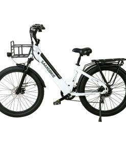 Samebike RS-A01 Electric Bike 750W Motor 70N.m 25-35km/h Max Speed 48V 14Ah Battery 26*3'' Tires With Rear Rack - White -rockbros-shop Samebike RS A01 Electric Bike White 519516 5