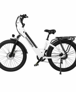 Samebike RS-A01 Electric Bike 750W Motor 70N.m 25-35km/h Max Speed 48V 14Ah Battery 26*3'' Tires With Rear Rack - White -rockbros-shop Samebike RS A01 Electric Bike White 519517 3