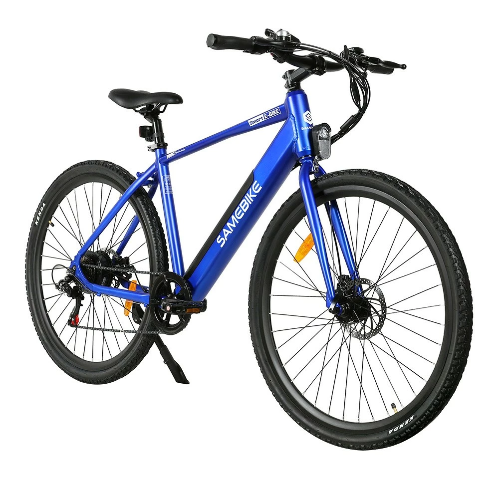Samebike XWP10 Electric Bike 700*45C KENDA Tires 350W Motor 32Km/h Max Speed 36V 10.4Ah Battery For 40-80KM Range Dual Disc Brakes Shimano 7-Speed Gear App Control - Blue 4 Samebike XWP10 Electric Bike 700*45C KENDA Tires 350W Motor 32Km/h Max Speed 36V 10.4Ah Battery For 40-80KM Range Dual Disc Brakes Shimano 7-Speed Gear App Control - Blue - Image 2