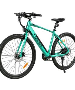 Samebike XWP10 Electric Bike 700*45C KENDA Tires 350W Motor 32Km/h Max Speed 36V 10.4Ah Battery For 40-80KM Range Dual Disc Brakes Shimano 7-Speed Gear App Control - Green -rockbros-shop Samebike XWP10 Electric Bike Green 518893 2