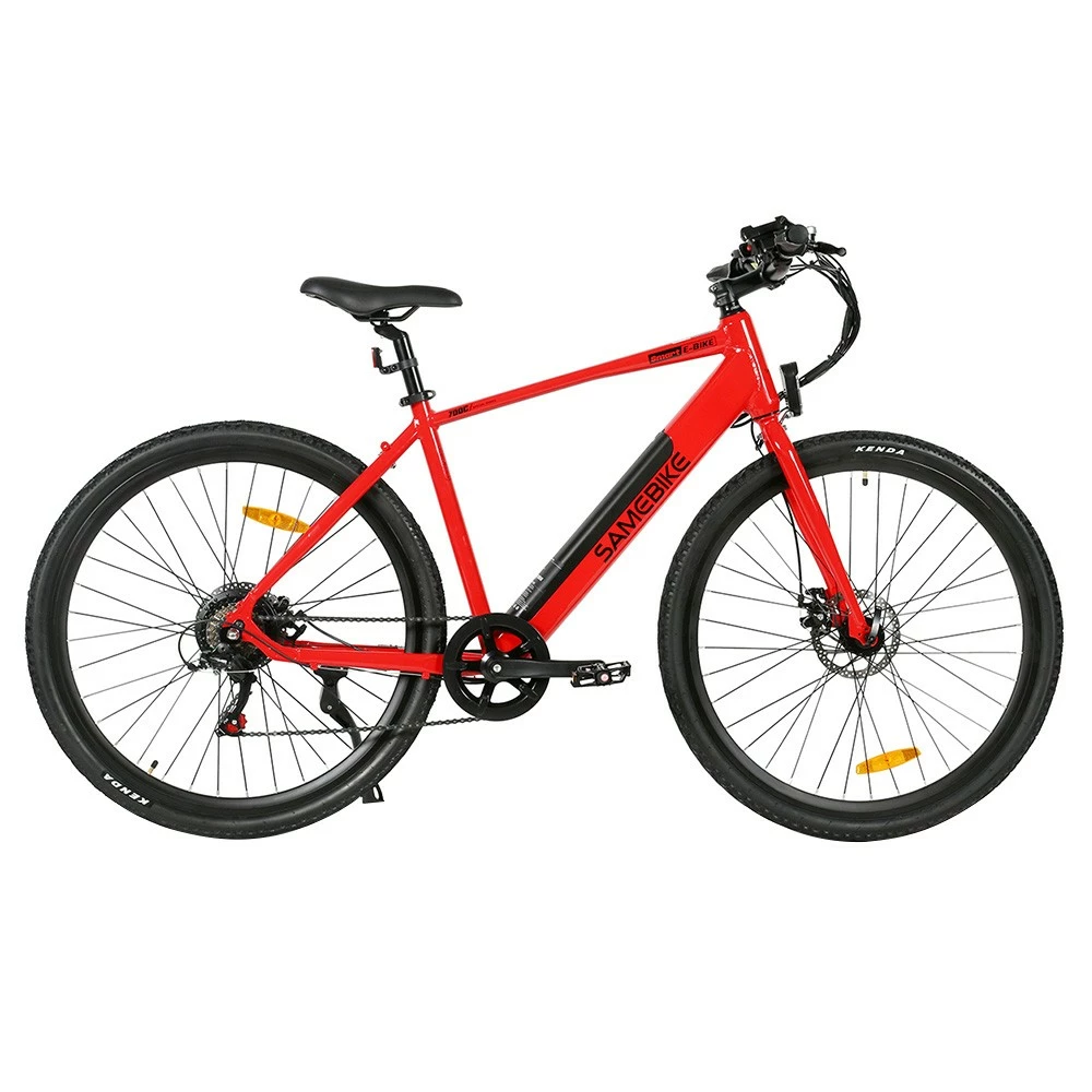 Samebike XWP10 Electric Bike 700*45C KENDA Tires 350W Motor 32Km/h Max Speed 36V 10.4Ah Battery For 40-80KM Range Dual Disc Brakes Shimano 7-Speed Gear App Control - Red 3 Samebike XWP10 Electric Bike 700*45C KENDA Tires 350W Motor 32Km/h Max Speed 36V 10.4Ah Battery For 40-80KM Range Dual Disc Brakes Shimano 7-Speed Gear App Control - Red