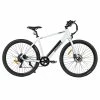 Samebike XWP10 Electric Bike 700*45C KENDA Tires 350W Motor 32Km/h Max Speed 36V 10.4Ah Battery For 40-80KM Range Dual Disc Brakes Shimano 7-Speed Gear App Control - White -rockbros-shop Samebike XWP10 Electric Bike White 518890 0