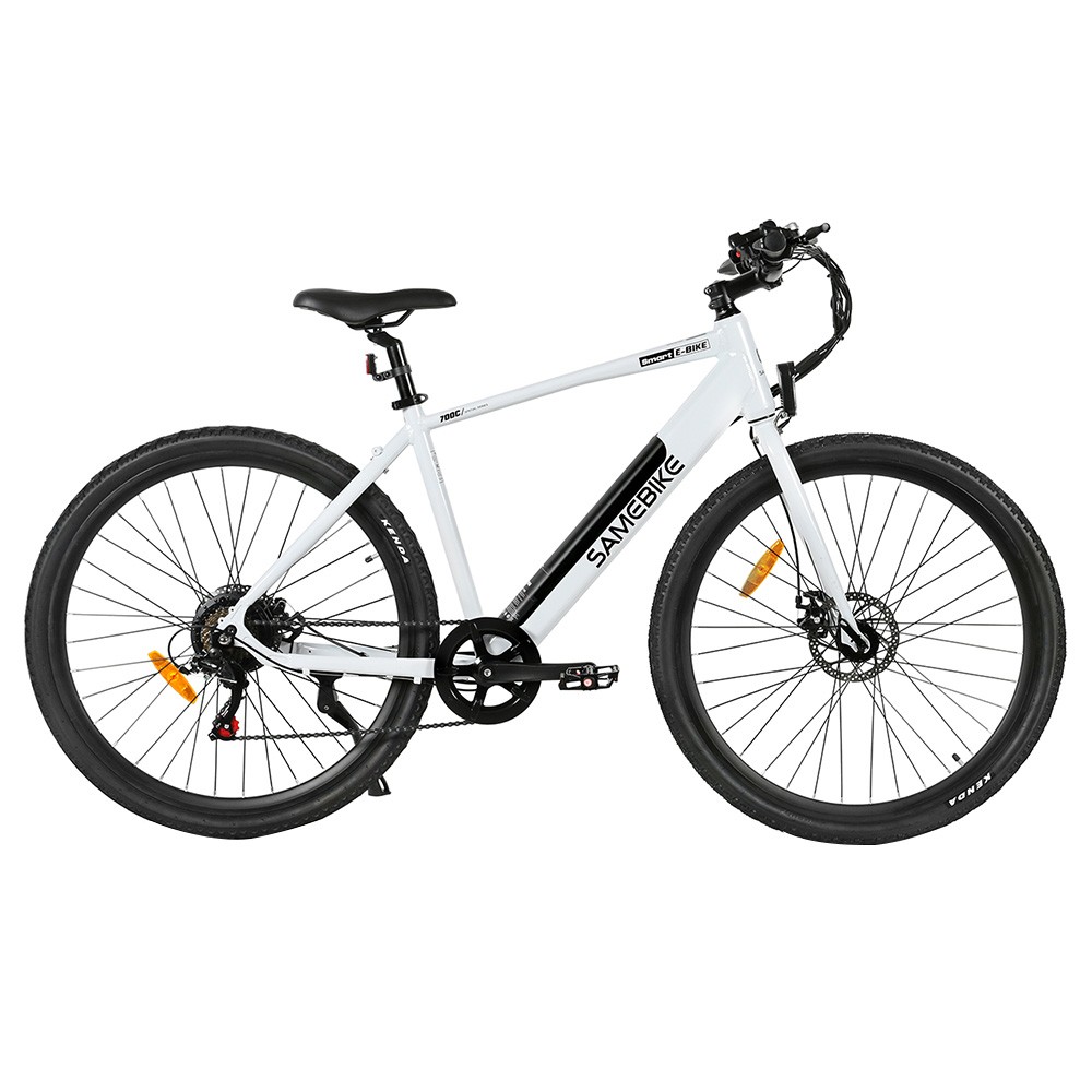 Samebike XWP10 Electric Bike 700*45C KENDA Tires 350W Motor 32Km/h Max Speed 36V 10.4Ah Battery for 40-80KM Range Dual Disc Brakes Shimano 7-Speed Gear App Control - White Samebike XWP10 Electric Bike 700*45C KENDA Tires 350W Motor 32Km/h Max Speed 36V 10.4Ah Battery For 40-80KM Range Dual Disc Brakes Shimano 7-Speed Gear App Control - White -rockbros-shop Samebike XWP10 Electric Bike White 518890 0