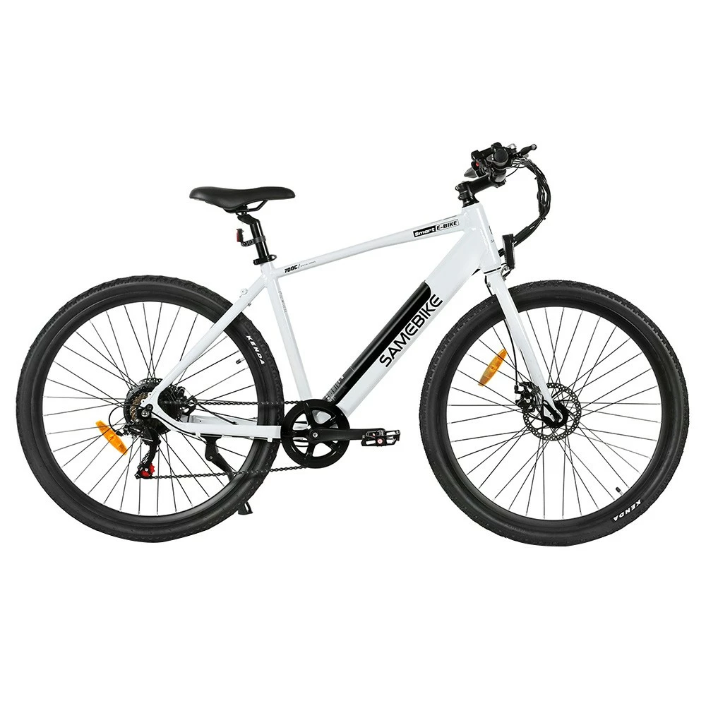 Samebike XWP10 Electric Bike 700*45C KENDA Tires 350W Motor 32Km/h Max Speed 36V 10.4Ah Battery For 40-80KM Range Dual Disc Brakes Shimano 7-Speed Gear App Control - White 3 Samebike XWP10 Electric Bike 700*45C KENDA Tires 350W Motor 32Km/h Max Speed 36V 10.4Ah Battery For 40-80KM Range Dual Disc Brakes Shimano 7-Speed Gear App Control - White