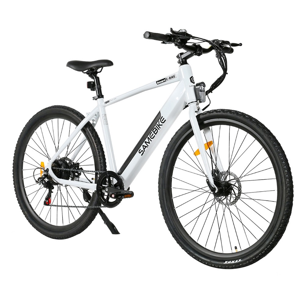Samebike XWP10 Electric Bike 700*45C KENDA Tires 350W Motor 32Km/h Max Speed 36V 10.4Ah Battery for 40-80KM Range Dual Disc Brakes Shimano 7-Speed Gear App Control - White Samebike XWP10 Electric Bike 700*45C KENDA Tires 350W Motor 32Km/h Max Speed 36V 10.4Ah Battery For 40-80KM Range Dual Disc Brakes Shimano 7-Speed Gear App Control - White -rockbros-shop Samebike XWP10 Electric Bike White 518890 1