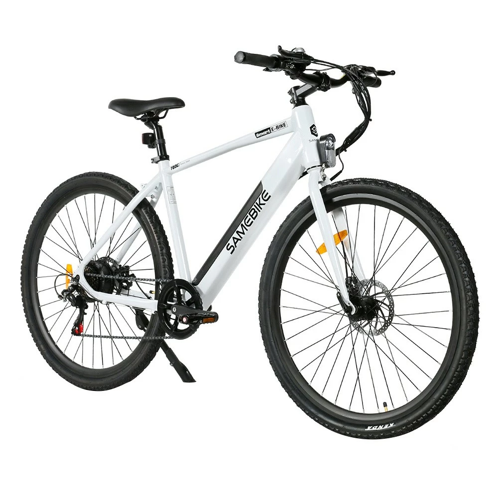 Samebike XWP10 Electric Bike 700*45C KENDA Tires 350W Motor 32Km/h Max Speed 36V 10.4Ah Battery For 40-80KM Range Dual Disc Brakes Shimano 7-Speed Gear App Control - White 4 Samebike XWP10 Electric Bike 700*45C KENDA Tires 350W Motor 32Km/h Max Speed 36V 10.4Ah Battery For 40-80KM Range Dual Disc Brakes Shimano 7-Speed Gear App Control - White - Image 2