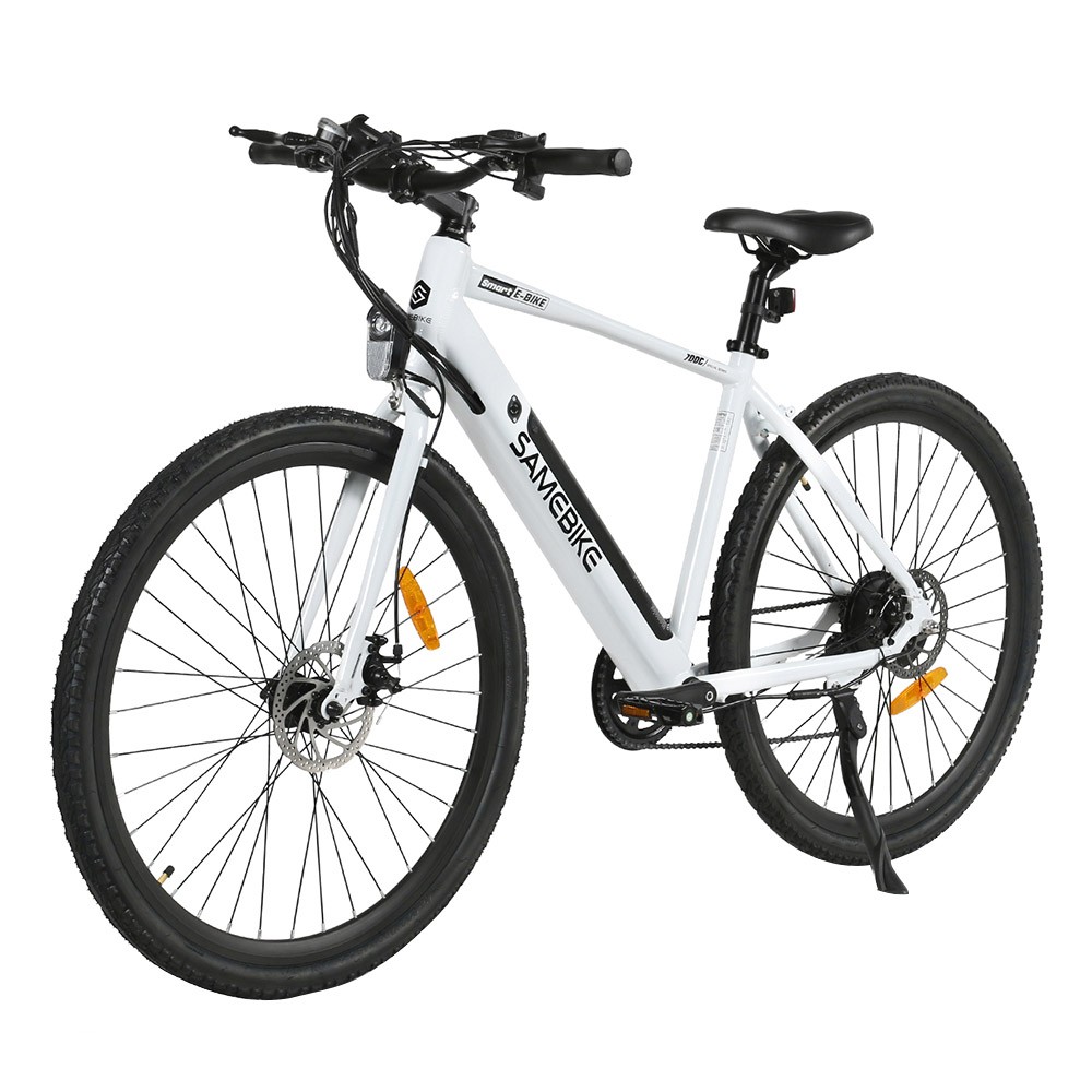Samebike XWP10 Electric Bike 700*45C KENDA Tires 350W Motor 32Km/h Max Speed 36V 10.4Ah Battery for 40-80KM Range Dual Disc Brakes Shimano 7-Speed Gear App Control - White Samebike XWP10 Electric Bike 700*45C KENDA Tires 350W Motor 32Km/h Max Speed 36V 10.4Ah Battery For 40-80KM Range Dual Disc Brakes Shimano 7-Speed Gear App Control - White -rockbros-shop Samebike XWP10 Electric Bike White 518890 3