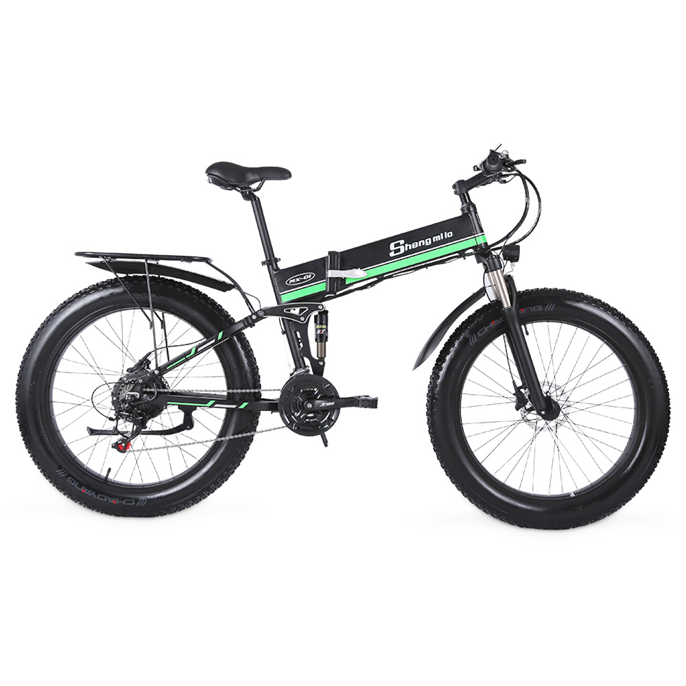Shengmilo MX01 26 Inches Fat Tire Electric Bike 12 Magnetic Booster Bicycle 1000W 7-Speed Shimano for Snow Mountain Shengmilo MX01 26 Inches Fat Tire Electric Bike 12 Magnetic Booster Bicycle 1000W 7-Speed Shimano For Snow Mountain -rockbros-shop Shengmilo MX01 E bike Magneto Booster Bicycle Black Green 498309 0