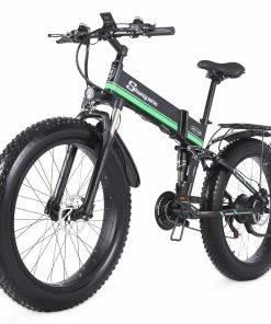 Shengmilo MX01 26 Inches Fat Tire Electric Bike 12 Magnetic Booster Bicycle 1000W 7-Speed Shimano For Snow Mountain 12 Shengmilo MX01 26 Inches Fat Tire Electric Bike 12 Magnetic Booster Bicycle 1000W 7-Speed Shimano For Snow Mountain -rockbros-shop Shengmilo MX01 E bike Magneto Booster Bicycle Black Green 498309 4