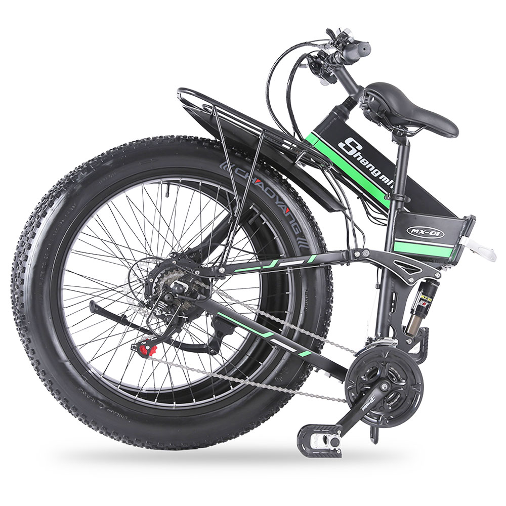Shengmilo MX01 26 Inches Fat Tire Electric Bike 12 Magnetic Booster Bicycle 1000W 7-Speed Shimano for Snow Mountain Shengmilo MX01 26 Inches Fat Tire Electric Bike 12 Magnetic Booster Bicycle 1000W 7-Speed Shimano For Snow Mountain -rockbros-shop Shengmilo MX01 E bike Magneto Booster Bicycle Black Green 498309 5
