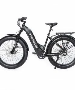 Troxus Explorer Step Thru Electric Bike 26*4.0 Inch Fat Tire 750W Bafang Motor 45Km/h Speed 48V 20Ah Samsung Battery Shimano 8 Speed 125kg Load - Black