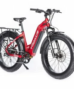 Troxus Explorer Step Thru Electric Bike 26*4.0 Inch Fat Tire 750W Bafang Motor 45Km/h Speed 48V 20Ah Samsung Battery Shimano 8 Speed 125kg Load - Red