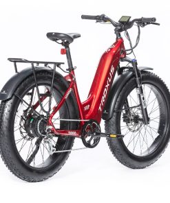 Troxus Explorer Step Thru Electric Bike 26*4.0 Inch Fat Tire 750W Bafang Motor 45Km/h Speed 48V 20Ah Samsung Battery Shimano 8 Speed 125kg Load - Red 3 Troxus Explorer Step Thru Electric Bike 26*4.0 Inch Fat Tire 750W Bafang Motor 45Km/h Speed 48V 20Ah Samsung Battery Shimano 8 Speed 125kg Load - Red -rockbros-shop Troxus Explorer Step Thru Electric Bike Red 519330 1