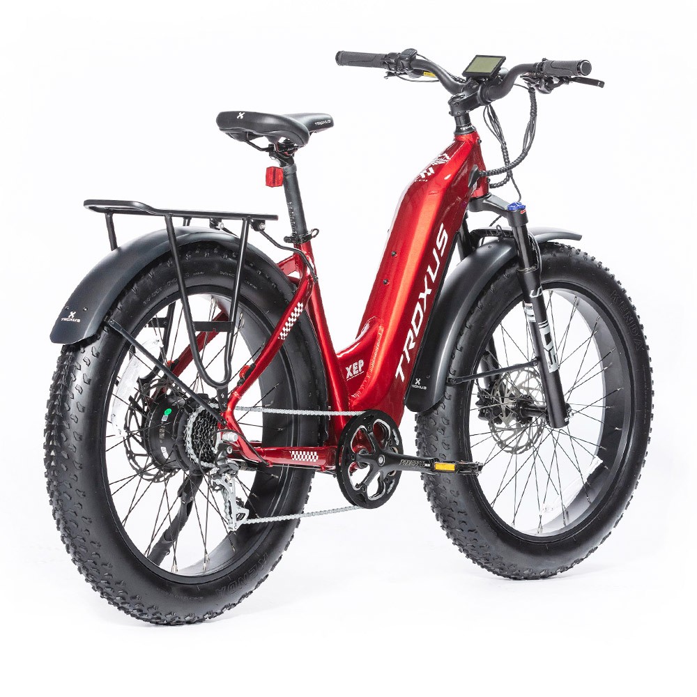 Troxus Explorer Step Thru Electric Bike 26*4.0 Inch Fat Tire 750W Bafang Motor 45Km/h Speed 48V 20Ah Samsung Battery Shimano 8 Speed 125kg Load - Red Troxus Explorer Step Thru Electric Bike 26*4.0 Inch Fat Tire 750W Bafang Motor 45Km/h Speed 48V 20Ah Samsung Battery Shimano 8 Speed 125kg Load - Red -rockbros-shop Troxus Explorer Step Thru Electric Bike Red 519330 1