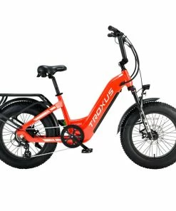Troxus Lynx Electric Bike 20*4.0 Inch Fat Tire 750W Bafang Brushless Motor 45Km/h Speed 48V 20Ah Samsung Battery Up To 62 Miles Range Shimano 8 Speed - Red