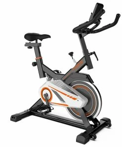 UREVO Indoor Cycling Exercise Fitness Spinning Bike For Home Cardio Workout With Comfortable Seat Cushi