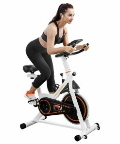 UREVO Indoor Cycling Bike Stationary Exercise Fitness Spinning Bike For Home Cardio Workout Bike Training Wit
