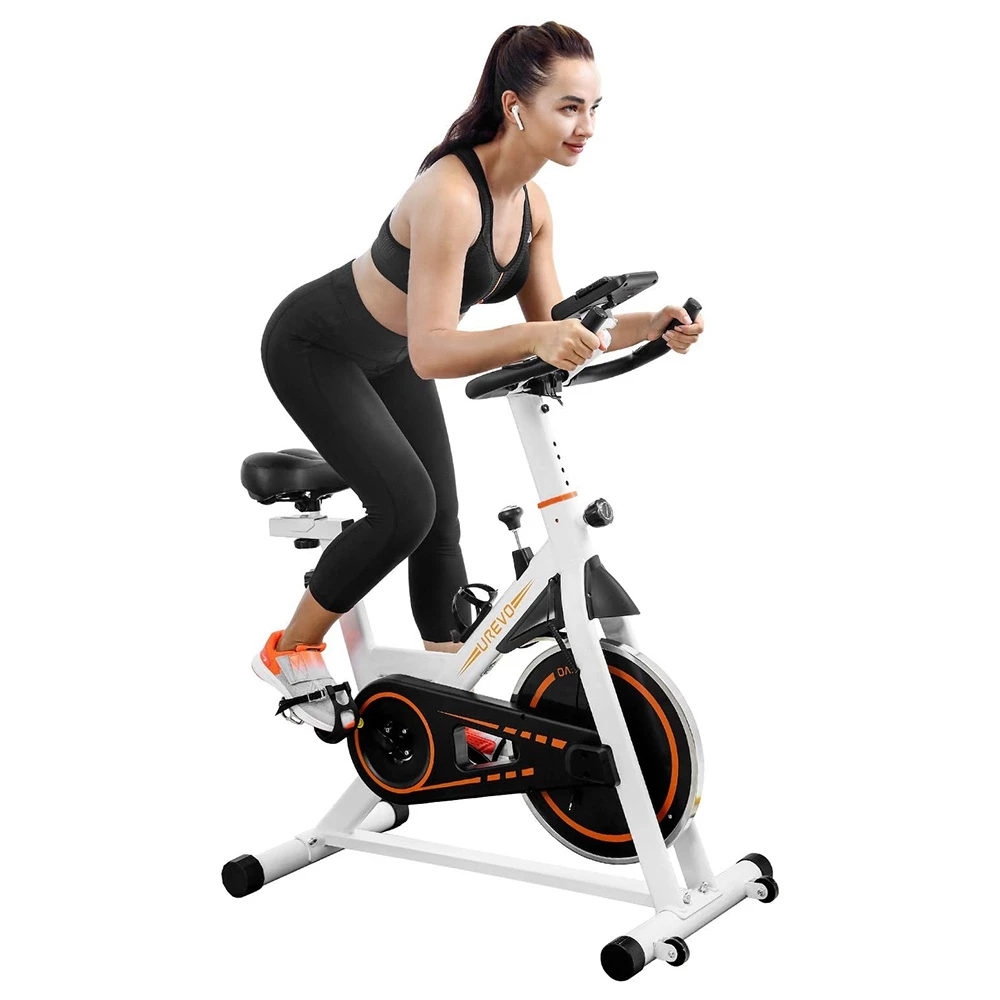 UREVO Indoor Cycling Bike Stationary Exercise Fitness Spinning Bike For Home Cardio Workout Bike Training Wit 3 UREVO Indoor Cycling Bike Stationary Exercise Fitness Spinning Bike For Home Cardio Workout Bike Training Wit