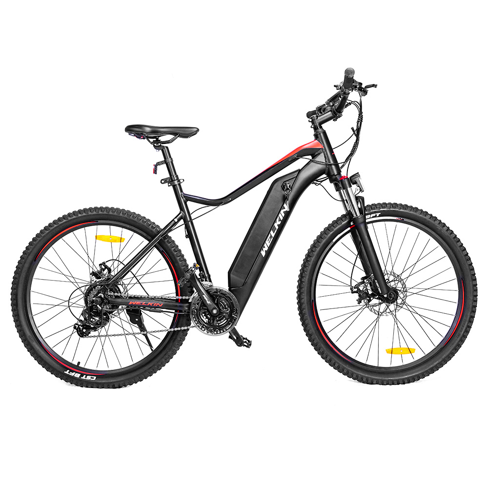 WELKIN WKEM001 Electric Bicycle 350W Brushless Motor 36V 10.4Ah Battery 27.5*2.25'' Tires Mountain Bike - Black&Red WELKIN WKEM001 Electric Bicycle 350W Brushless Motor 36V 10.4Ah Battery 27.5*2.25'' Tires Mountain Bike - Black&Red -rockbros-shop WELKIN WKEM001 Electric Bicycle 350W Mountain Bike Black Red 505892 0