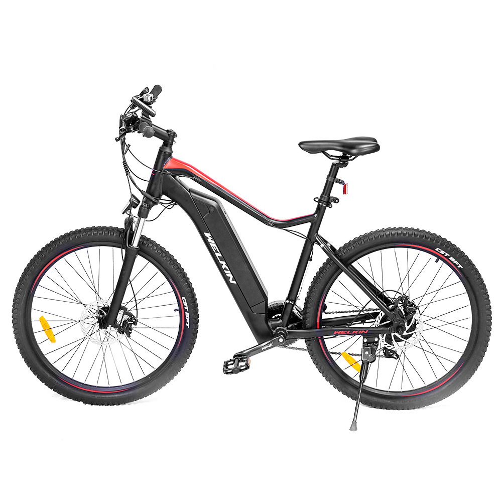 WELKIN WKEM001 Electric Bicycle 350W Brushless Motor 36V 10.4Ah Battery 27.5*2.25'' Tires Mountain Bike - Black&Red WELKIN WKEM001 Electric Bicycle 350W Brushless Motor 36V 10.4Ah Battery 27.5*2.25'' Tires Mountain Bike - Black&Red -rockbros-shop WELKIN WKEM001 Electric Bicycle 350W Mountain Bike Black Red 505892 1
